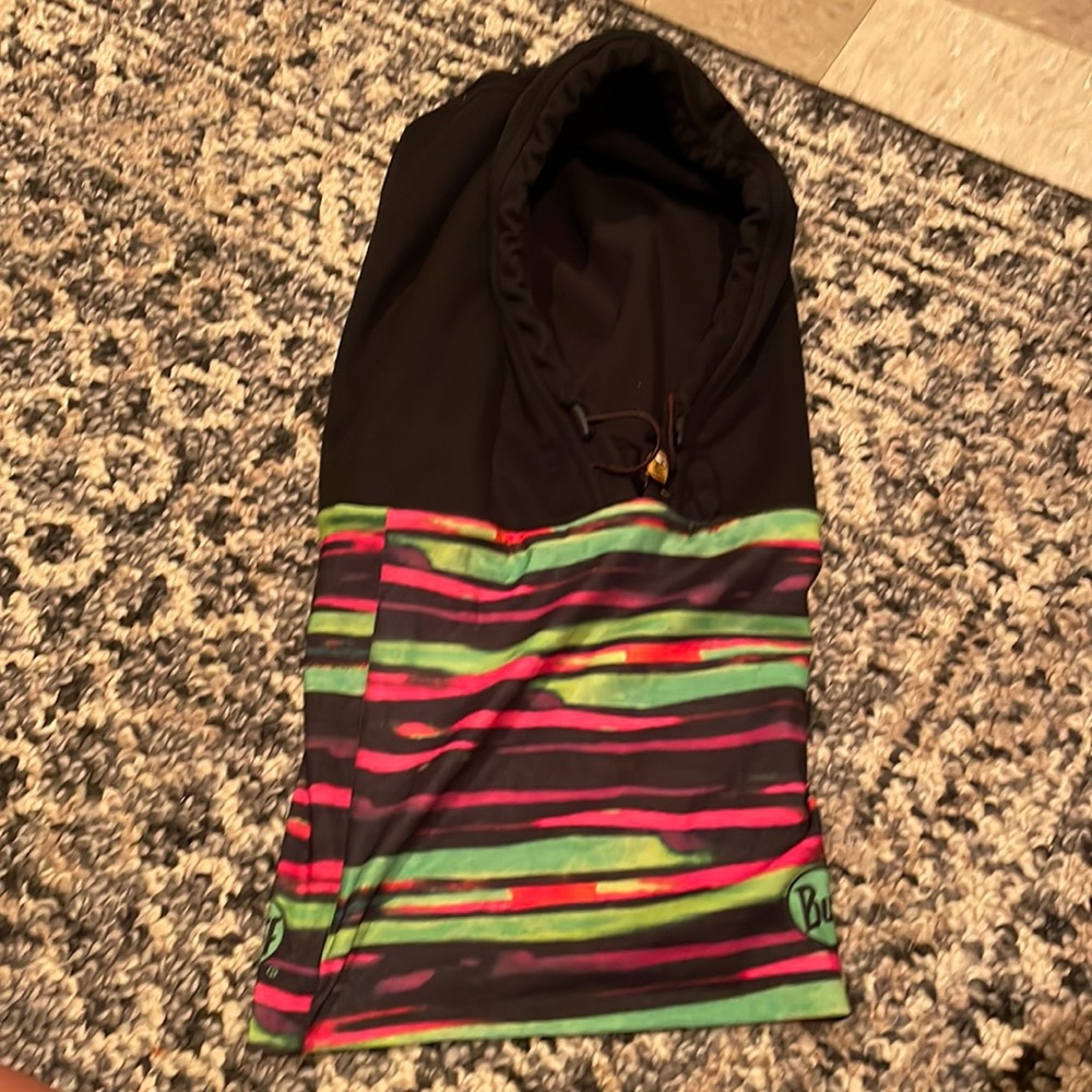 BUFF with black hoodie